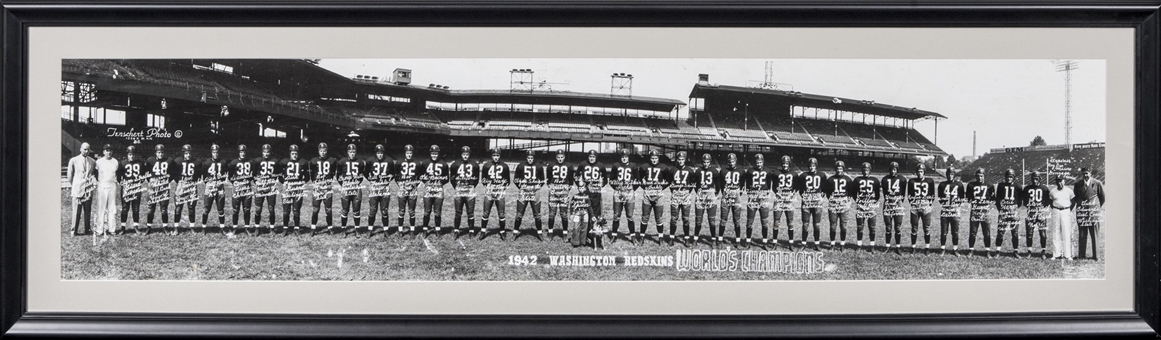 1942 Washington Redskins World Champions 14 x 49 Inch Framed Panoramic Photograph